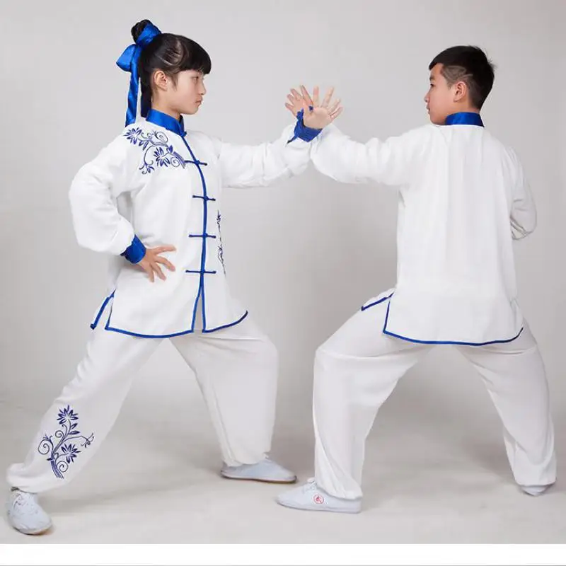 Berniukas Ir Mergaitė, Rytietiškų Tai Či Kostiumas Kinų Stiliaus Kung Fu Wushu Kovos Menų Vienodas Kokybės Striukė Kelnes Naudotis Drabužiai