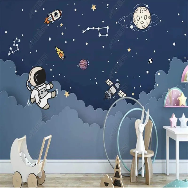 Šiaurės Visatos Žvaigždėtas Dangus, Debesys Tapetai vaiko Kambario Astronautas Vaikų Kambarys Fono Sienos Dokumentų Namų Dekoro Freskos 3d