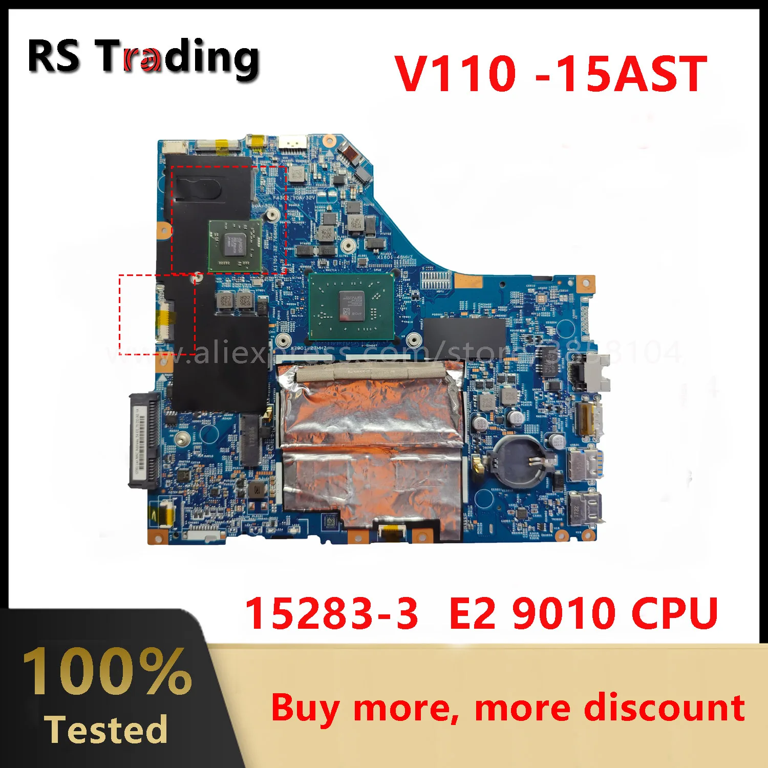 Lenovo V110 -15AST Nešiojamas Plokštė LV1145_ASR_MB_PCR 15283-3 Su AMD E2 9010 CPU AMD RAM:4G 5B20N11784