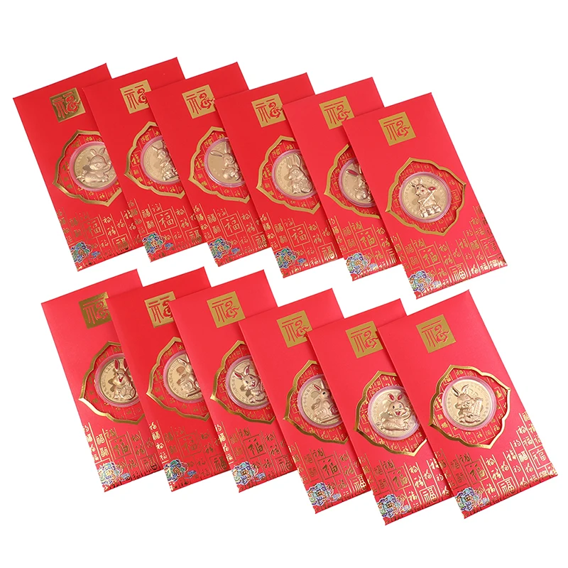 Kinų Naujieji Metai Raudona Vokai Metus Raudona Paketinių Naujųjų Metų Pavasario Šventė Triušių Pinigų Maišelis Hongbao Raudoną Dovanų Paketas