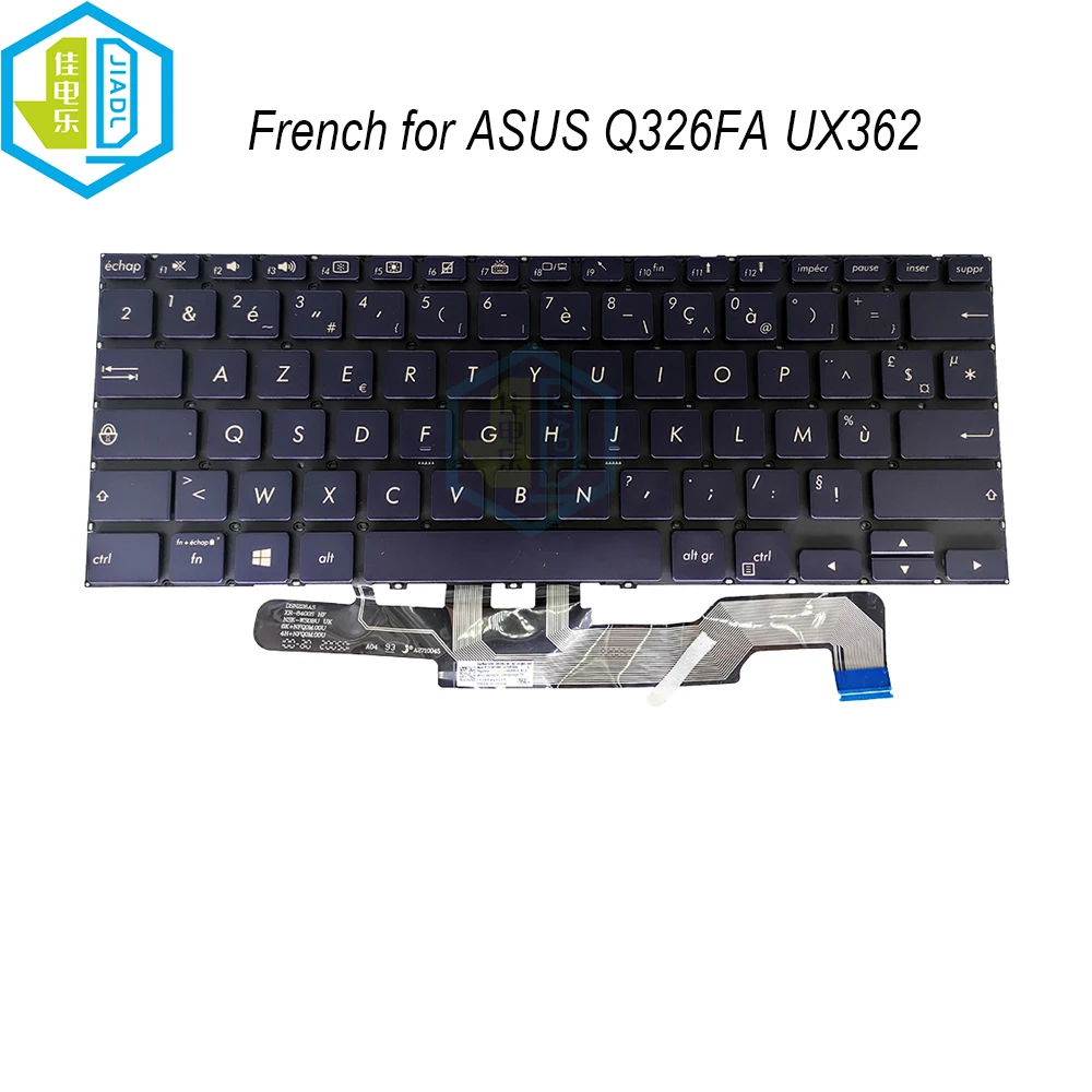 Prancūzijos AZERTY klaviatūros Apšvietimas nešiojamas Klaviatūras ASUS Zenbook apversti Q326 Q326FA UX362 UX362FA 162WFR00 apšvietimu pakeitimo