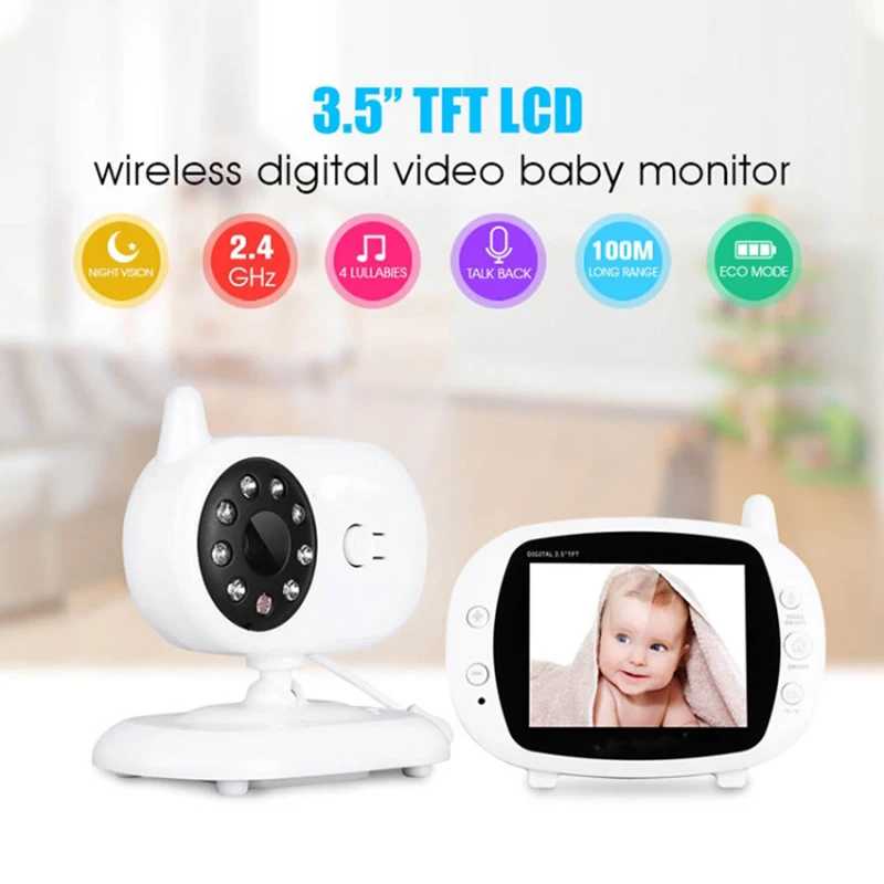 1080P 3.5 Colių Spalvotas Video Baby Monitor Baterija Belaidžio Saugumo Auklės Kamera, Wifi Ryšys Atgal Naktinio Matymo Temperatūros Nustatymo