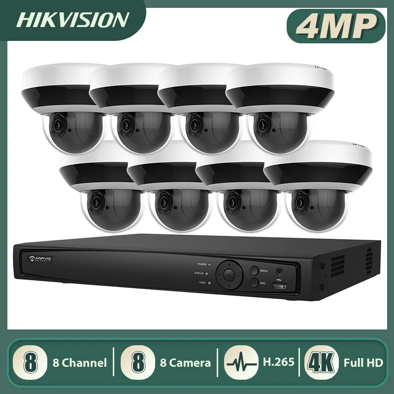 Anpviz 8CH NVR 4MP 4X Optinis Zoom POE IP Camera Kit Home/Lauko Apsaugos Sistemos, stebėjimo kamerų Vaizdo Stebėjimo NVR Rinkinys IP66
