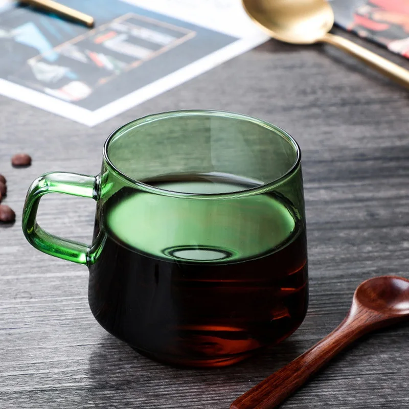 Storio Stiklo Puodelis Pusryčiai Mlik Coffe Cup Namų Atsparus Karščiui Vandens Puodelis Su Rankena Drinkware Virtuvės Įrankiai