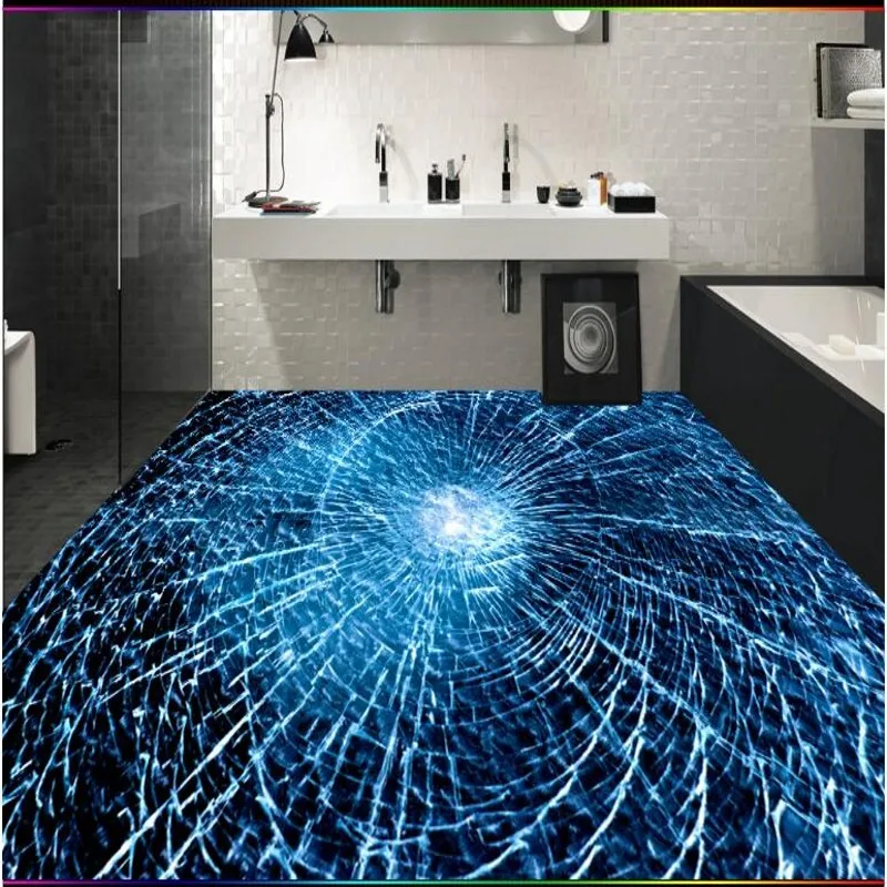 wellyu, pagaminti pagal Užsakymą, didelis-sienos 3D trimatis skaldytų stiklo, vonios kambarys pvc storio dilimui salės grindų dažymas