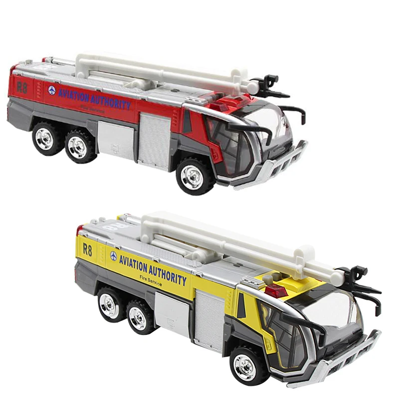 1:32 Oro Uosto Fire Truck Gaisro Variklio, Elektros, Lieto Inžinerijos Transporto Priemonių Automobilio Modelį Žaislas Su Garso, Šviesos, Traukti Atgal, Dovanos Nuotrauka 0 