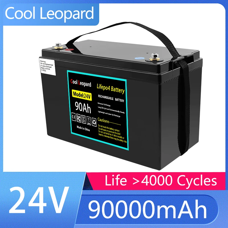 CooI Leopard Lifepo4 Ličio Baterija 24V 90Ah Su BMS Atsarginę Energijos Elektrinių Autobusų Golfo Krepšelį ir Tt
