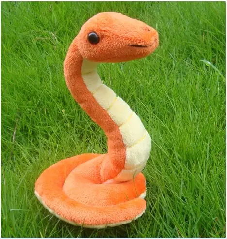 mažas oranžinis pliušinis gyvatė žaislas minkštas kūrybos gyvatė žaislas dovana, apie 18x12cm 1953