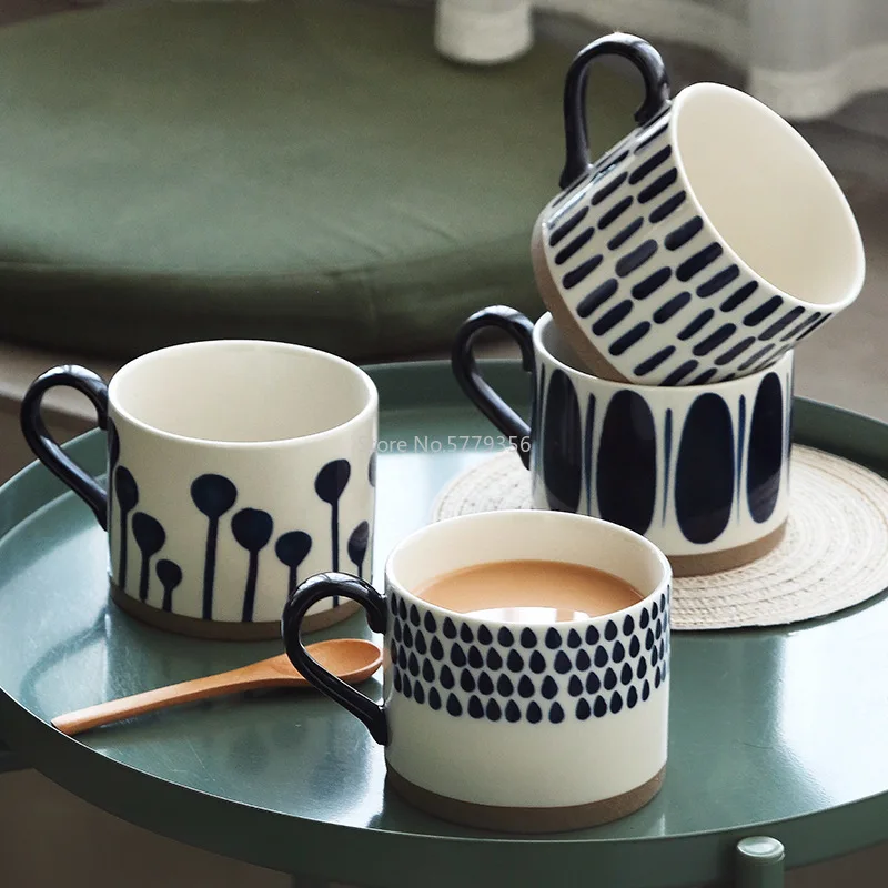 Ranka-dažytos Keramikos Kavos Puodeliai Alaus Arbatos Puodelis Puodelis Šiaurės Vėjo Puodelis Didelis Pusryčiai Blue Pieno Kavos Puodelį, Stiklo Drinkware