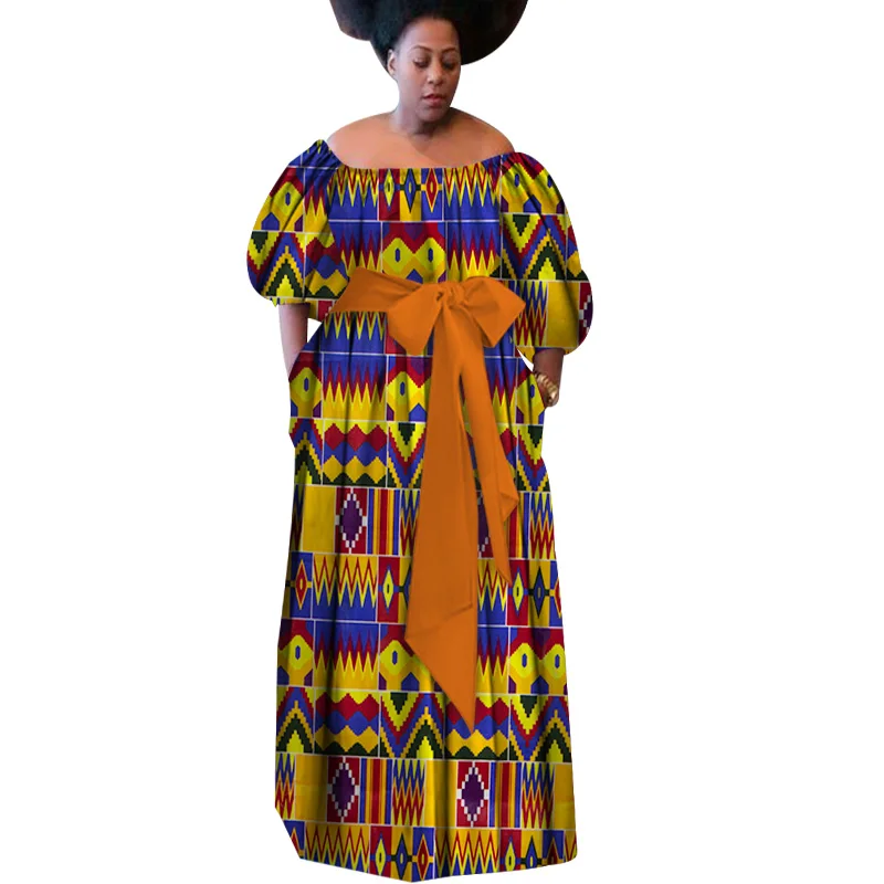 Nauja Vasaros 2021 Skraiste Africaine Femme Afrikos Drabužiai Moterims heidi bazin Turtingas Plius Dydis Ilga Suknelė Afrikos Vaškas Spausdinti Suknelės WY3087