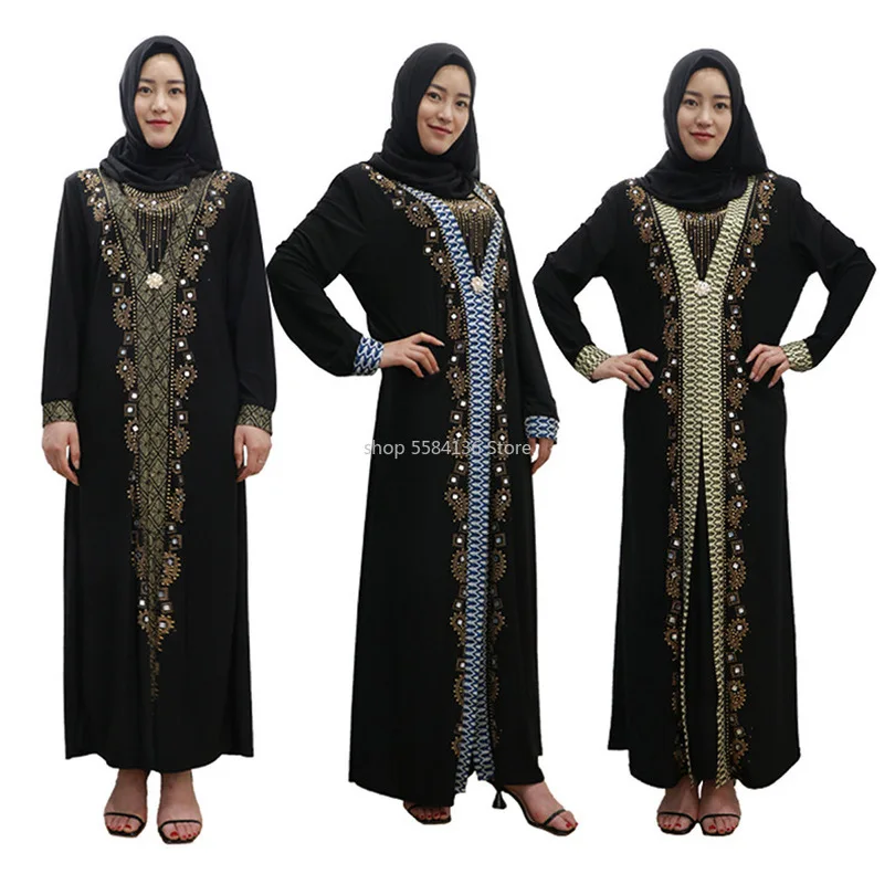 2020 Mados Deimantų Musulmonų Suknelė Abaja Dubajus Arabų Islamo Drabužiai Moterims Maroko Kaftan Turkijos Ramadanas Caftan Skraiste Arabe