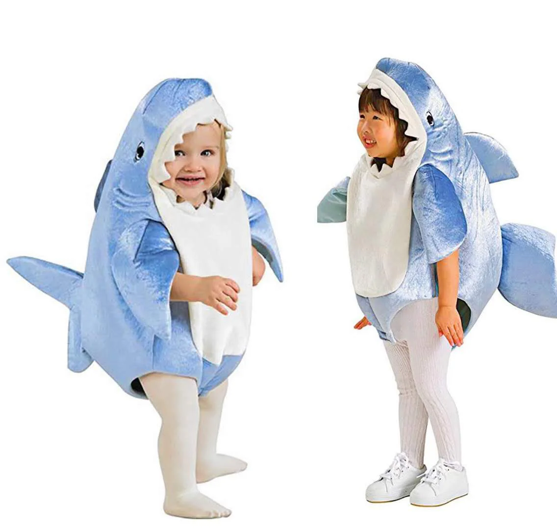 Kūdikiams, Mažiems Vaikams Kūdikių Berniukų Mielas Blue Shark Cosplay Kostiumas Helovinas Kostiumai Purim Šventės Kostiumas