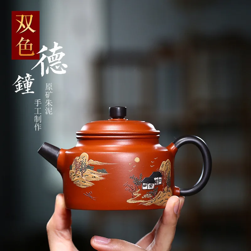 Yixing raudonos molio puodą raw rūdos Zhu ni da hong pao dviejų spalvų Dezhong puodą žinomas grynas ranka-dažytos burbulas arbatinukas arbatos rinkinys