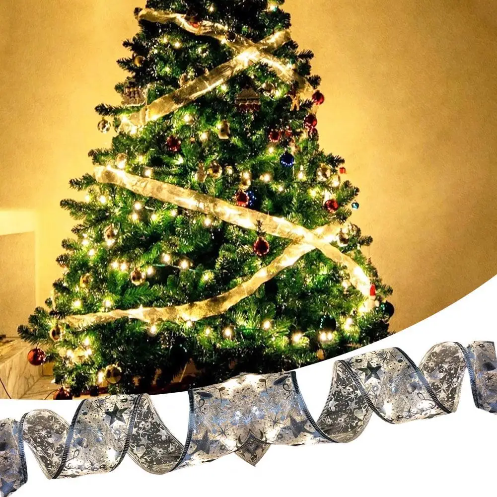 Kalėdų Juostelės su LED Žibintai Vandeniui Audinio Dovana Vyniojimo Juostelės Lauko