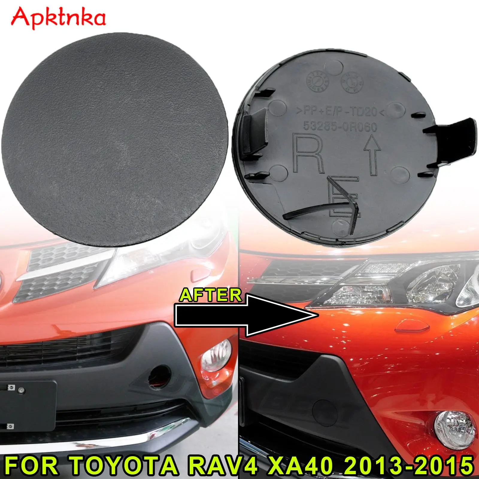 2vnt Toyota RAV4 XA40 2013-2015 m. Bamperio Kablio uždengimas Akių Vilkimo Kepurės Priekaba Kairę Dangčio 53285-0R060 53286-0R060