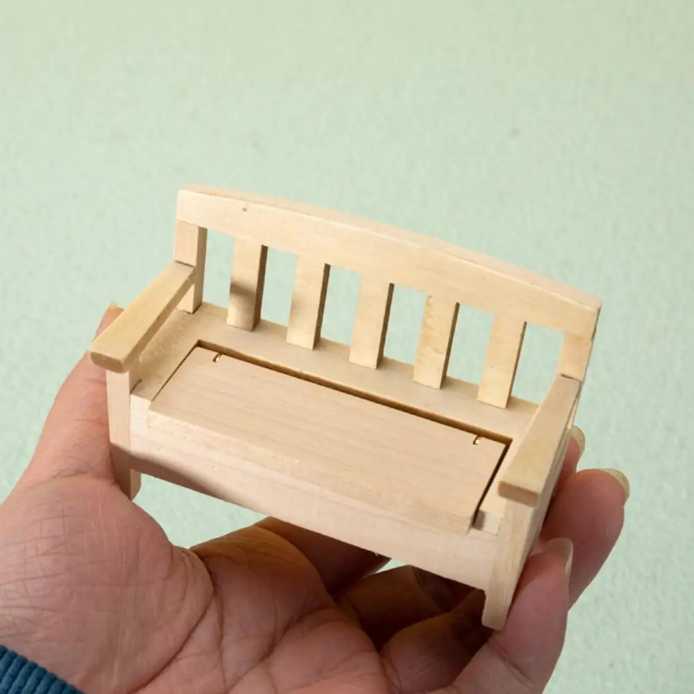 Kompaktiškas Mini Kėdutė, Žaislų Tuščiaviduriai Atlošas Lėlių Stendo Neperleidžiama Unpainted Miniatiūriniai Kėdutė, Žaislų Dekoratyvinis