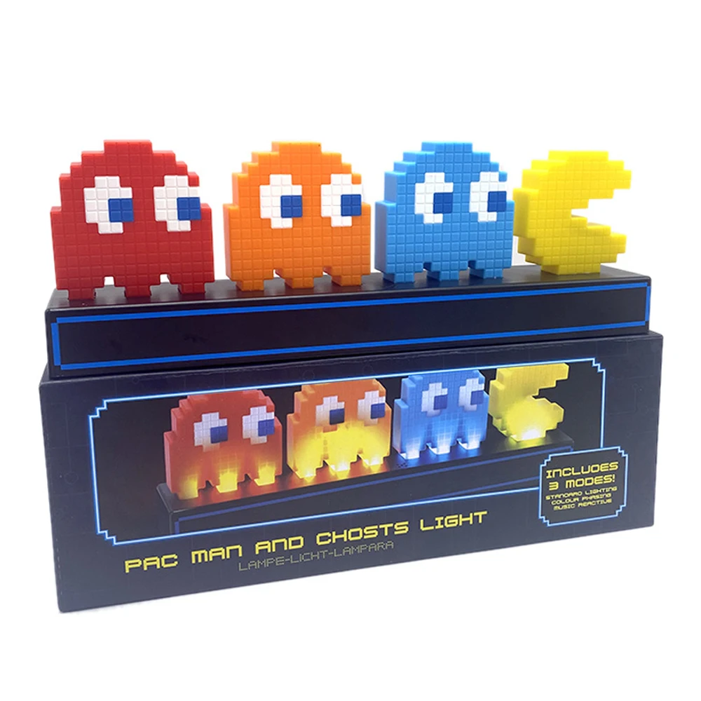 Naujovė naktį šviesos Mielas kūrybos Pac-Man Lempos Pac-Man Mūšis Balsu kontroliuojamos USB naktį, šviesos Muzika, ritmas, spalva keičiasi lempos