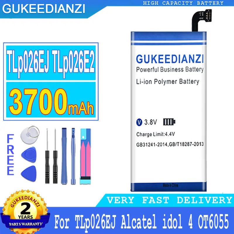 GUKEEDIANZI 3700mAh TLP026EJ TLP026E2 Baterija Alcatel One Touch Idol 4 OT-6055 6055B 6055K 6055H 6055Y 6055U Telefono Batteria