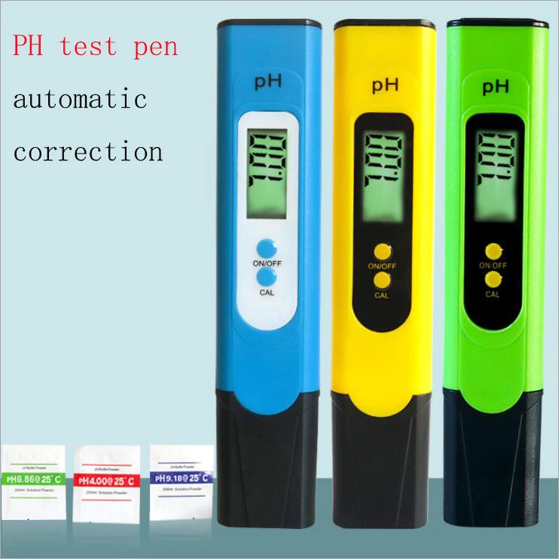 PH testas pen nešiojamų 0.1 tikslumo skaitmeninis skystųjų kristalų ekranas pH testas vandens kokybei automatinis kalibravimas ph priemonė