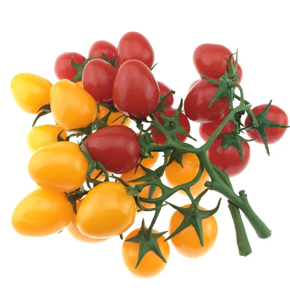 Gresorth 2 Pak Dirbtinis Raudonas ir Geltonas Vyšniniai Pomidorai Apdailos Netikrą Pomidorų Namų Virtuvės Šalies Kalėdų