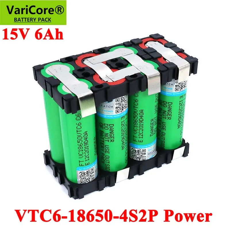 VariCore 18650 VTC6 4S1P 14.4/14.8 v 3000mAh 4S2P 6000mAh 20 amperų 15V 16.8 V Atsuktuvas baterijų suvirinimo baterija