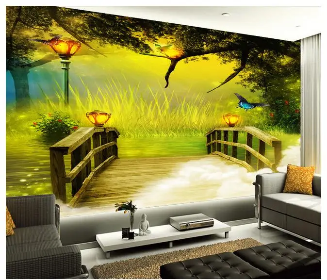 custom foto tapetai, 3d sienų freskomis tapetai Drugelis dream miško Tiltai, fonas, tapetai, sienų tapyba kambarį