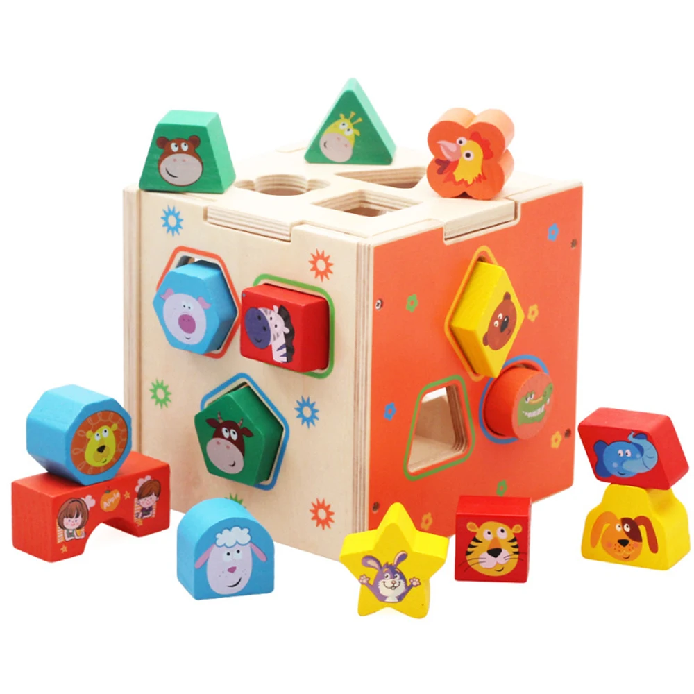 Vaikai Mediniai Blokai Kūdikių geometrinės formos spalvų Pažinimo Rūšiavimo Atitikimo Vaikai Anksti Eductional Įspūdį rašomasis stalas