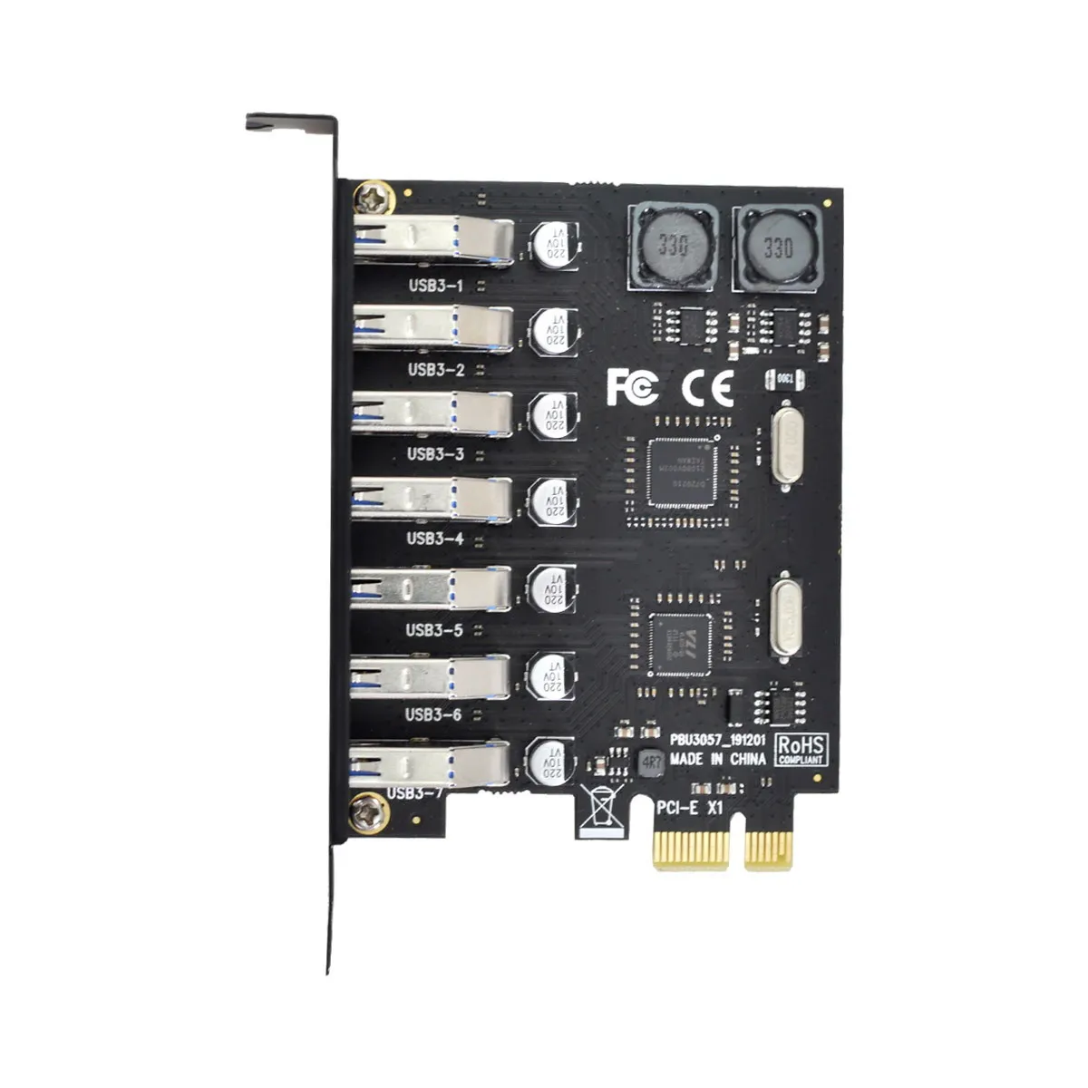 CYDZ 7 Uostų PCI-E, USB 3.0 HUB 