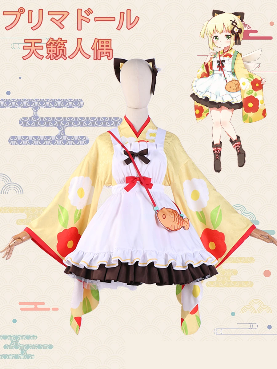 Anime Žaidimas VTuber Hololive Prima Lėlės Gekka Spausdinimo Kimono Lolita Vienodas Cosplay Kostiumas Moterims Helovinas Nemokamas Pristatymas 2022New