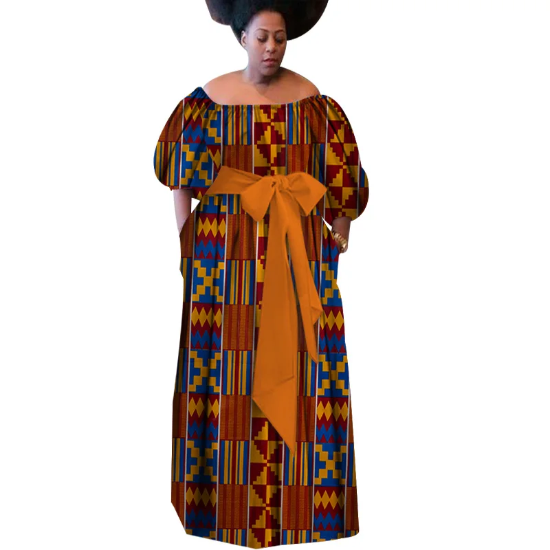 Nauja Vasaros 2021 Skraiste Africaine Femme Afrikos Drabužiai Moterims heidi bazin Turtingas Plius Dydis Ilga Suknelė Afrikos Vaškas Spausdinti Suknelės WY3087 Nuotrauka 1 