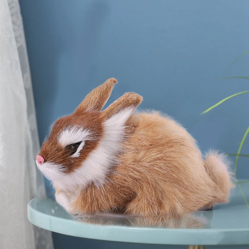 15Cm Mini Realus Mielas Pliušinis Triušių Kailių Tikroviška Gyvūnų Easter Bunny Modeliavimas Rabbit Žaislas Modelis Gimtadienio Dovana Nuotrauka 2 