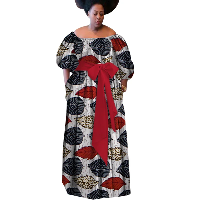 Nauja Vasaros 2021 Skraiste Africaine Femme Afrikos Drabužiai Moterims heidi bazin Turtingas Plius Dydis Ilga Suknelė Afrikos Vaškas Spausdinti Suknelės WY3087 Nuotrauka 3 