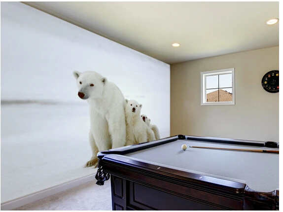 Custom papel DE parede infantil. Polar Bear piešiniai vaikų kambaryje, parke fono sienos vinilo tapetai Nuotrauka 3 
