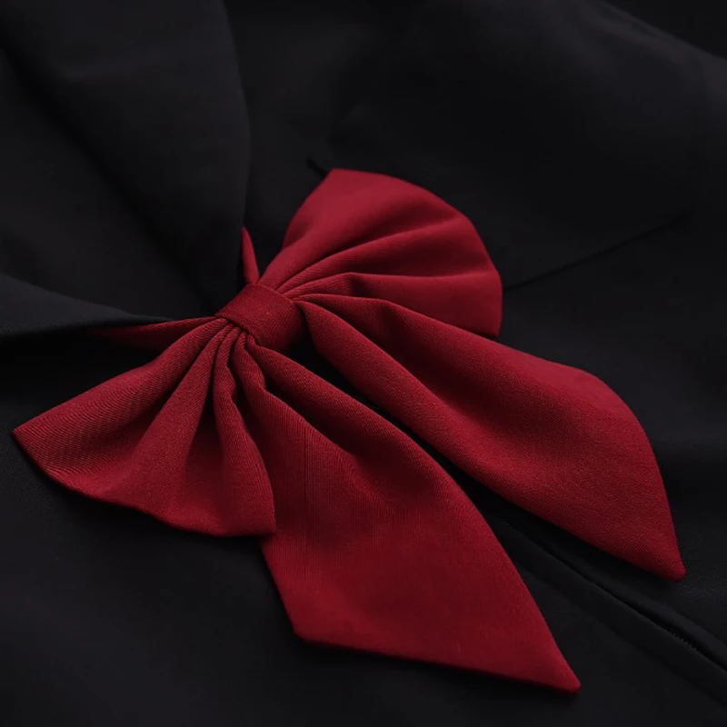 2019 Juoda Studento Uniformą raudoną peteliškę ilgomis Rankovėmis Sailor Kostiumas Kostiumas Japonų Mokyklos Mergina Vienodas Nuotrauka 4 