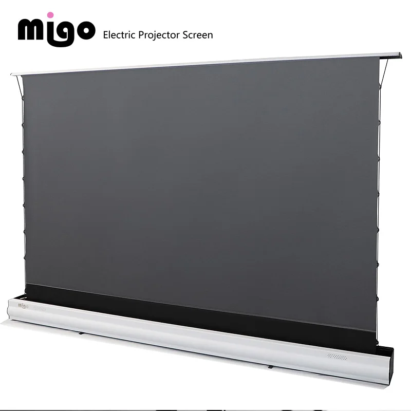 MIGO 120inch elektros variklio trauka iki alr projektorių ekranai grindų auga projekcijos ekranai ust projektorius Nuotrauka 5 